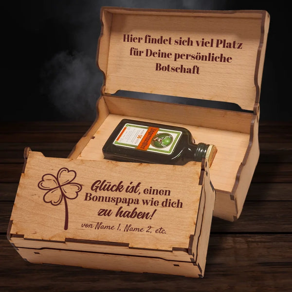 Jägermeister Geschenkbox - Glück ist einen Bonuspapa wie dich zu haben