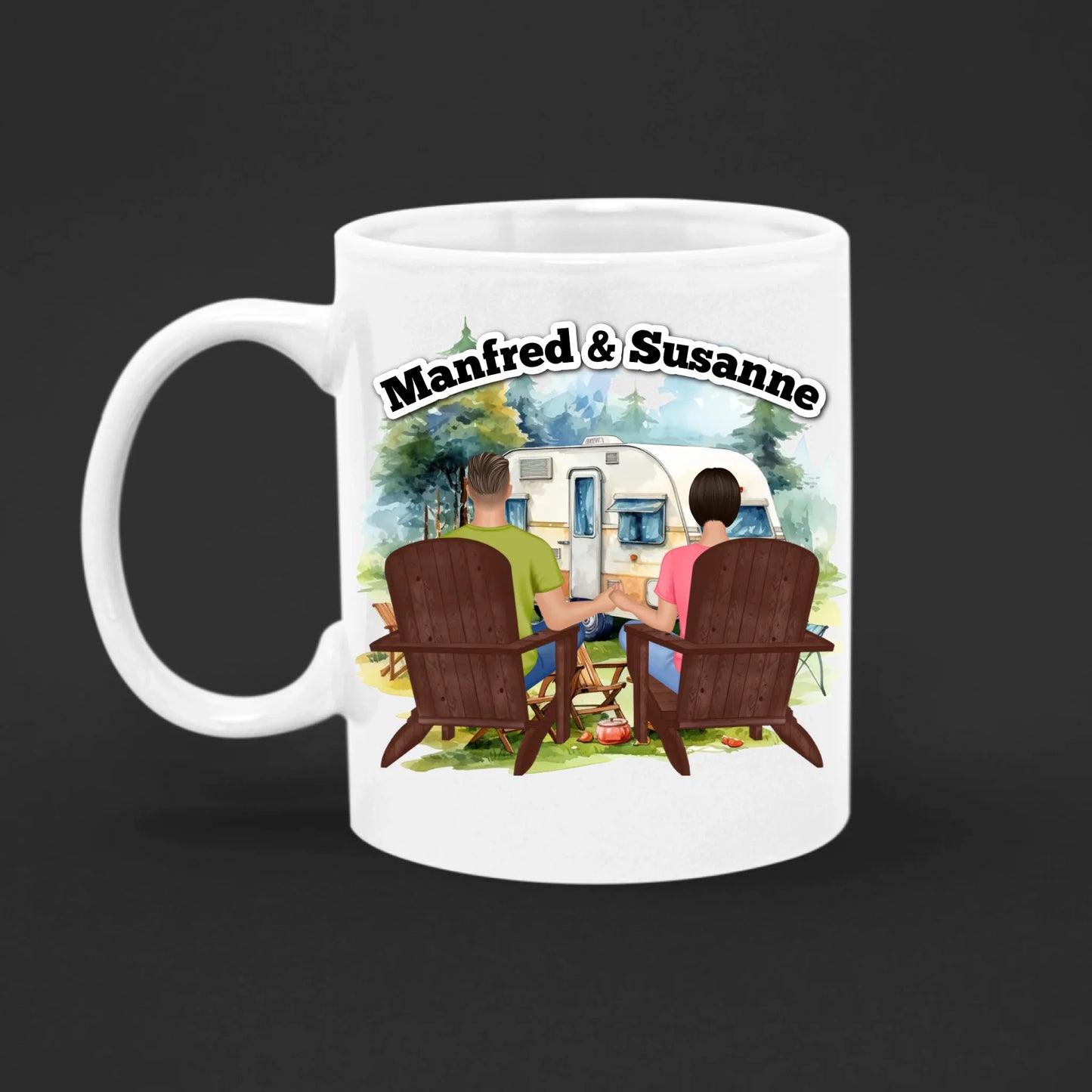 Tasse 11oz - Pärchen sitzend - beidseitig bedruckt