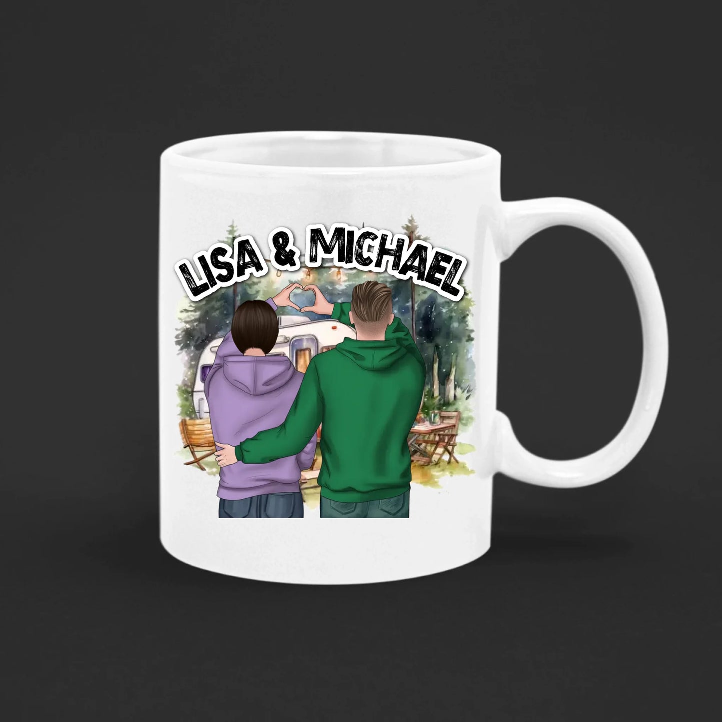 Tasse 11oz - Pärchen Herzhände - beidseitig bedruckt