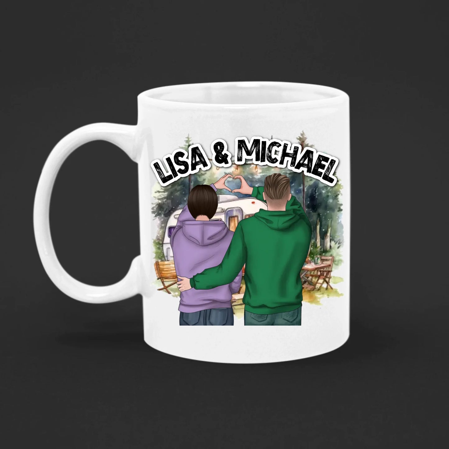 Tasse 11oz - Pärchen Herzhände - beidseitig bedruckt
