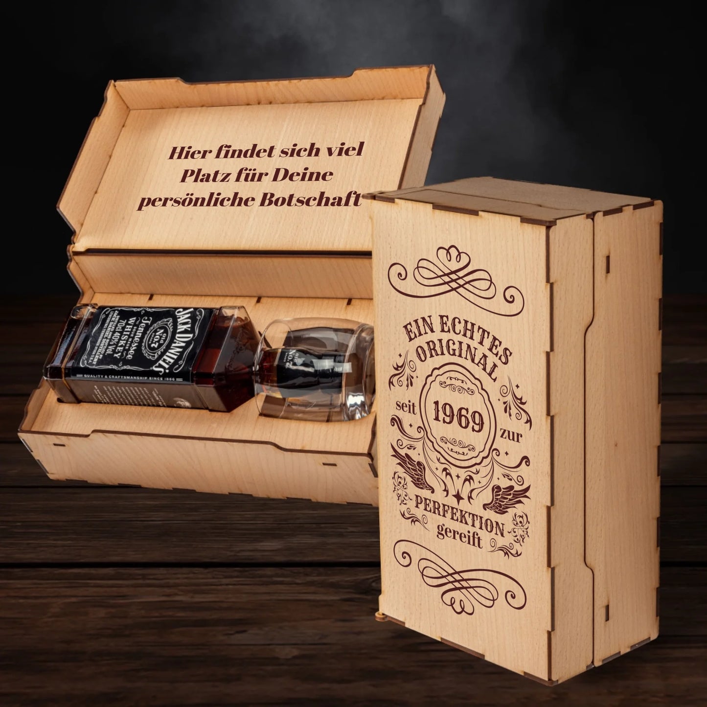Jack Daniels Geschenkbox - Geburtstag - Ein echtes Original - personalisierbar