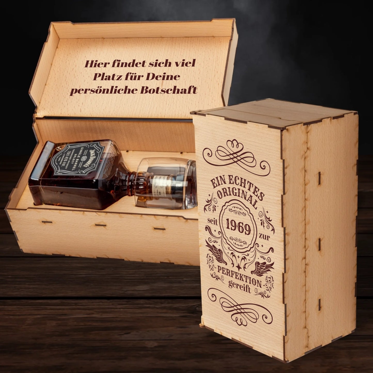 Jack Daniels Geschenkbox - Geburtstag - Ein echtes Original - personalisierbar