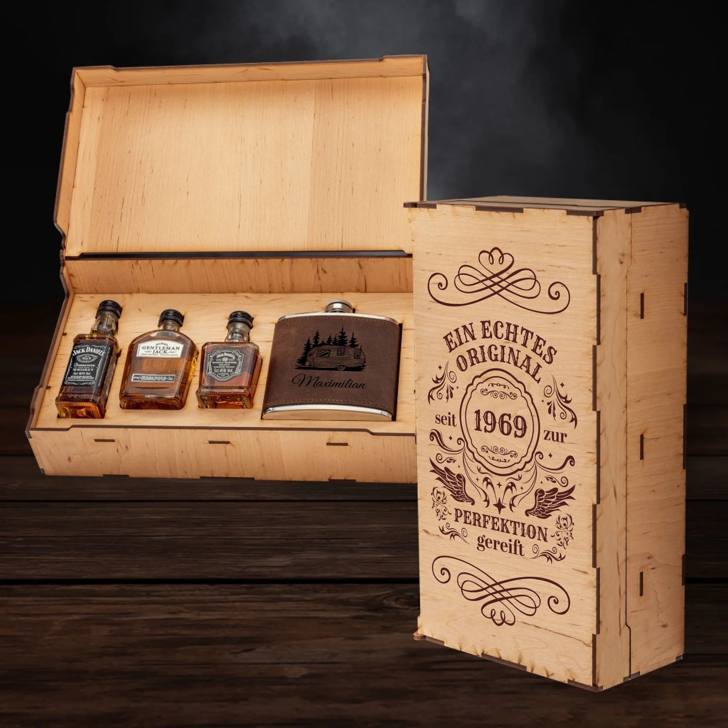 Jack Daniels Geschenkbox - Geburtstag - Ein echtes Original - personalisierbar