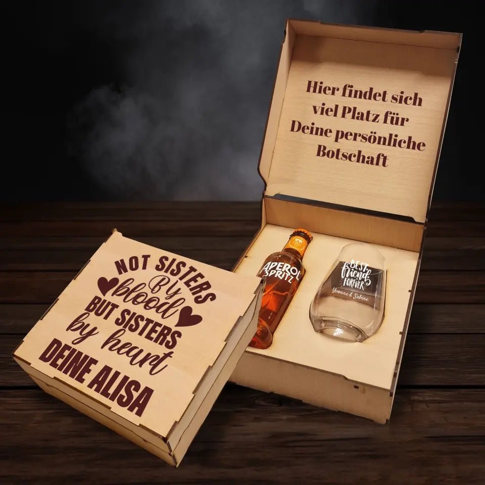 Aperol Spritz Geschenkbox - Not sisters...2 - Aperol Spritz Geschenkboxen > Geschenk für Freunde - drink4friends