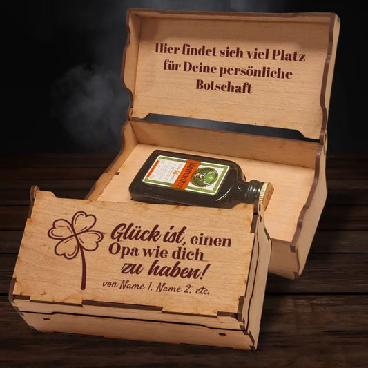 Jägermeister Geschenkbox - Glück ist einen Opa wie dich zu haben - Drink4friends - drink4friends