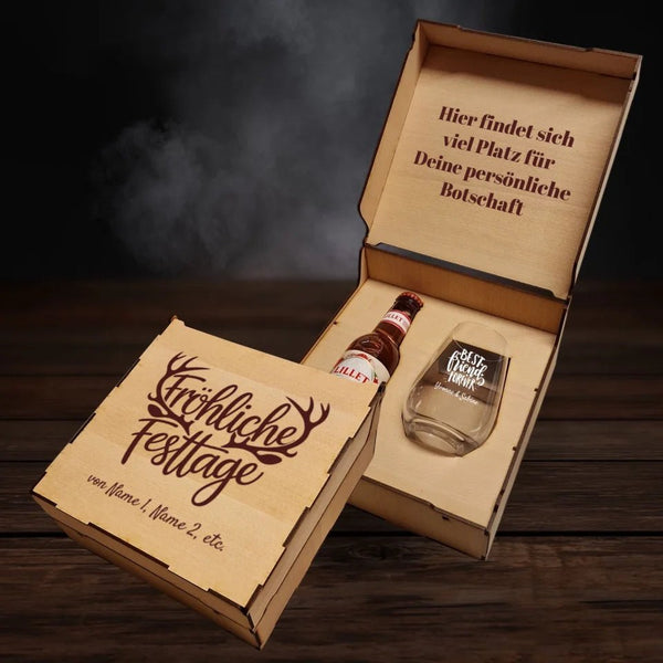 Lillet Berry Geschenkbox - Fröhliche Weihnachten - Rentiergeweih - Drink4friends - drink4friends