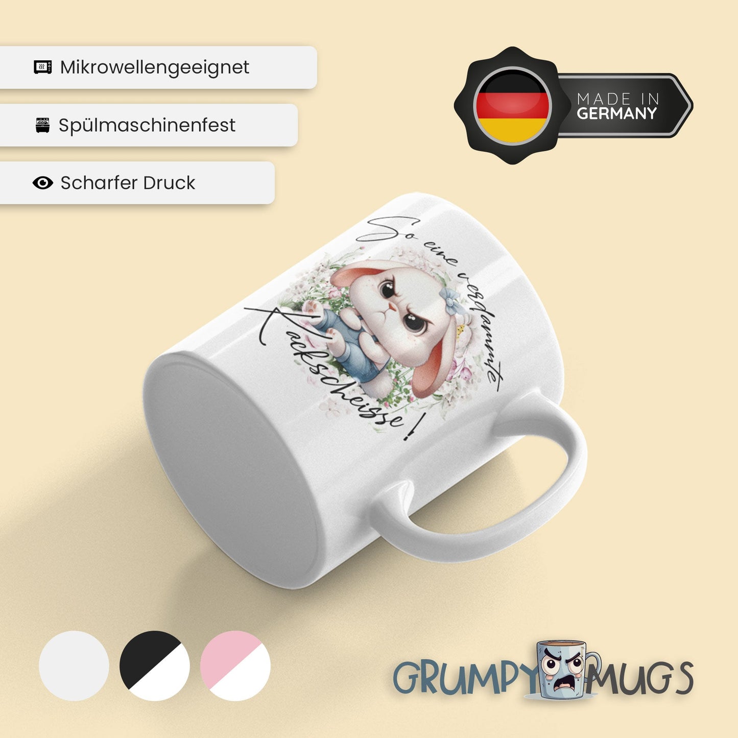 Original Grumpy Mugs - Katze - So eine verdammte Kackscheisse - Tasse - drink4friends
