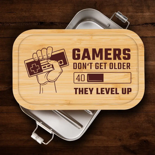 Brotzeitdose - Gamers don't get older, they level up - personalisierbar