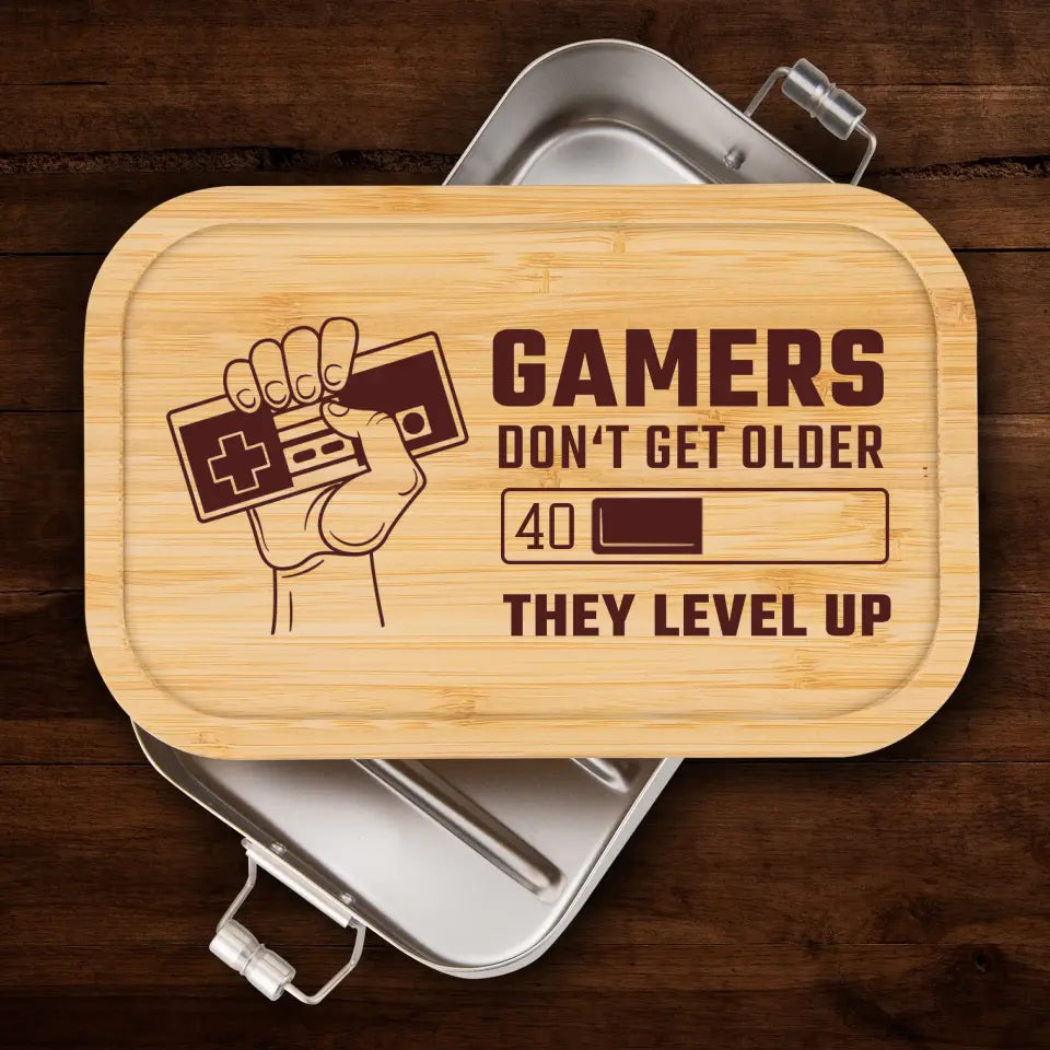 Brotzeitdose - Gamers don't get older, they level up - personalisierbar