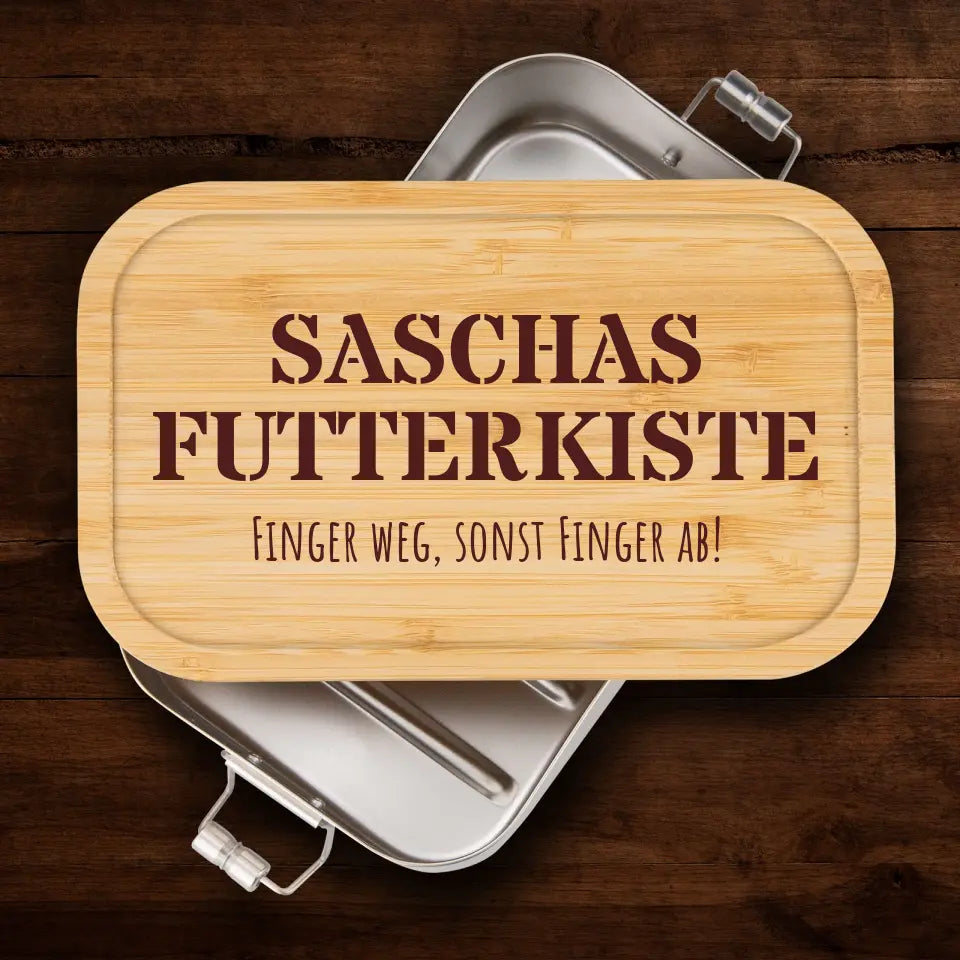 Brotzeitdose - Futterkiste - Finger weg, sonst Finger ab! - mit Name personalisierbar