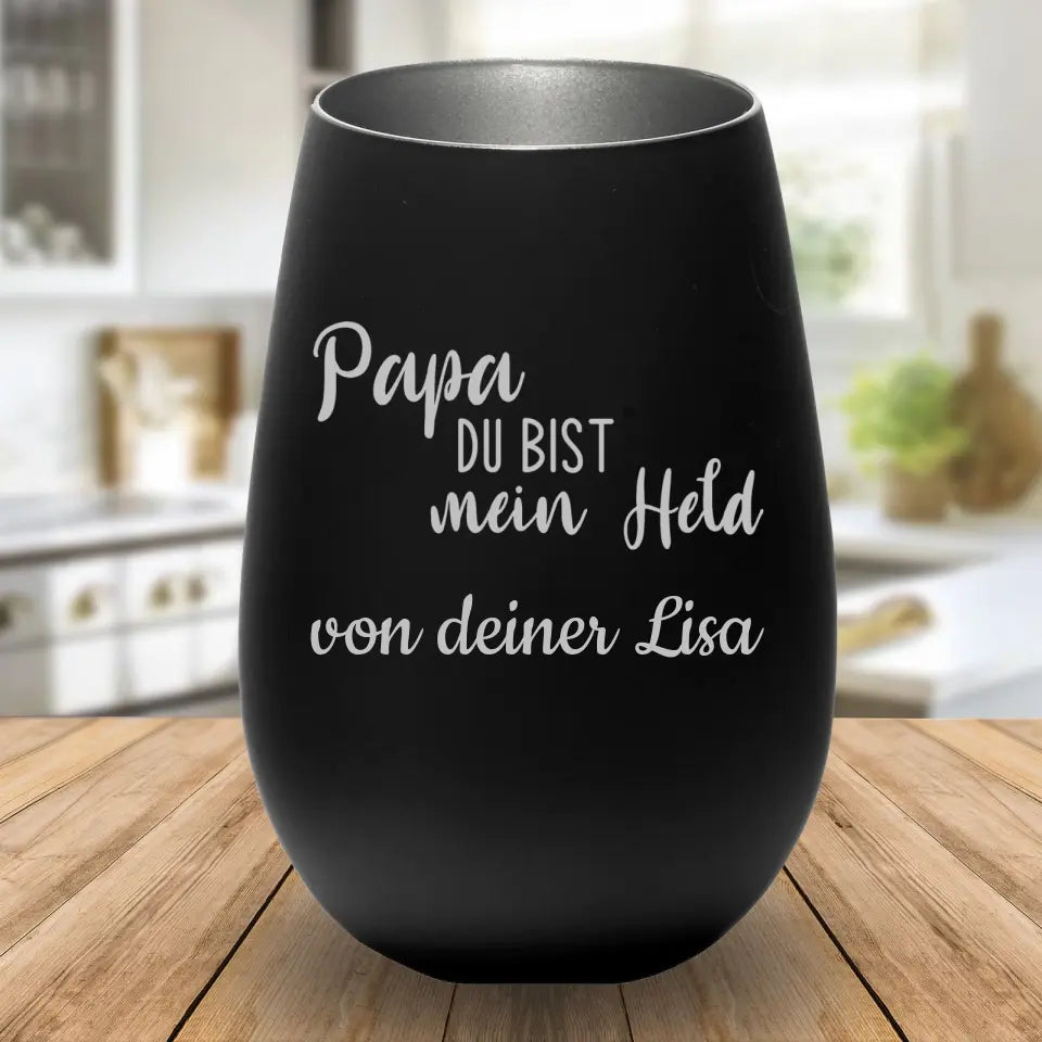 Windlicht - Papa du bist mein Held