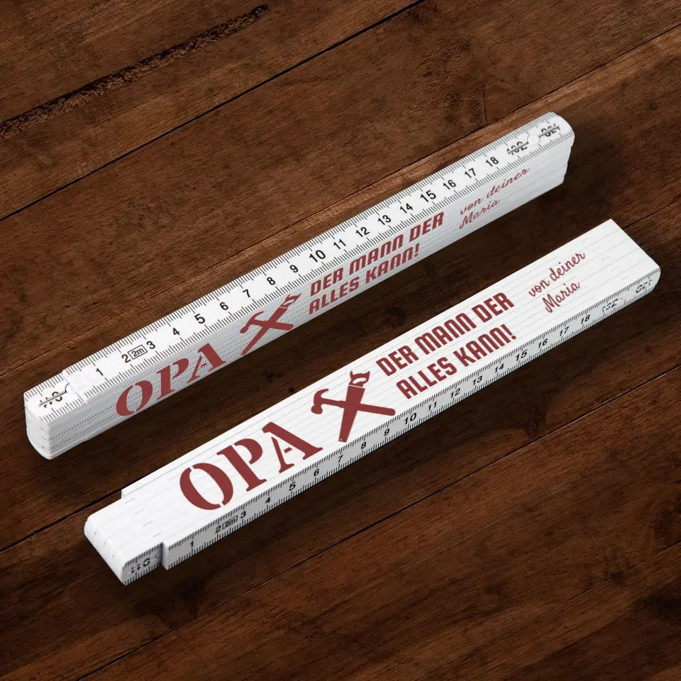 Zollstock - Opa, der Mann der alles kann - personalisierbar