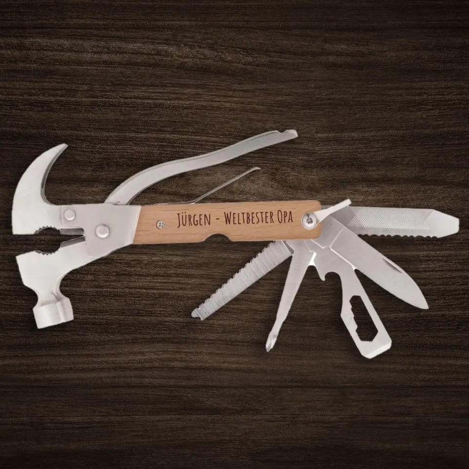 Multitool Wood - personalisierter Text