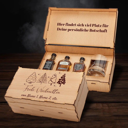 Jack Daniel´s Geschenkbox - Frohe Weihnachten - Tannenbäume