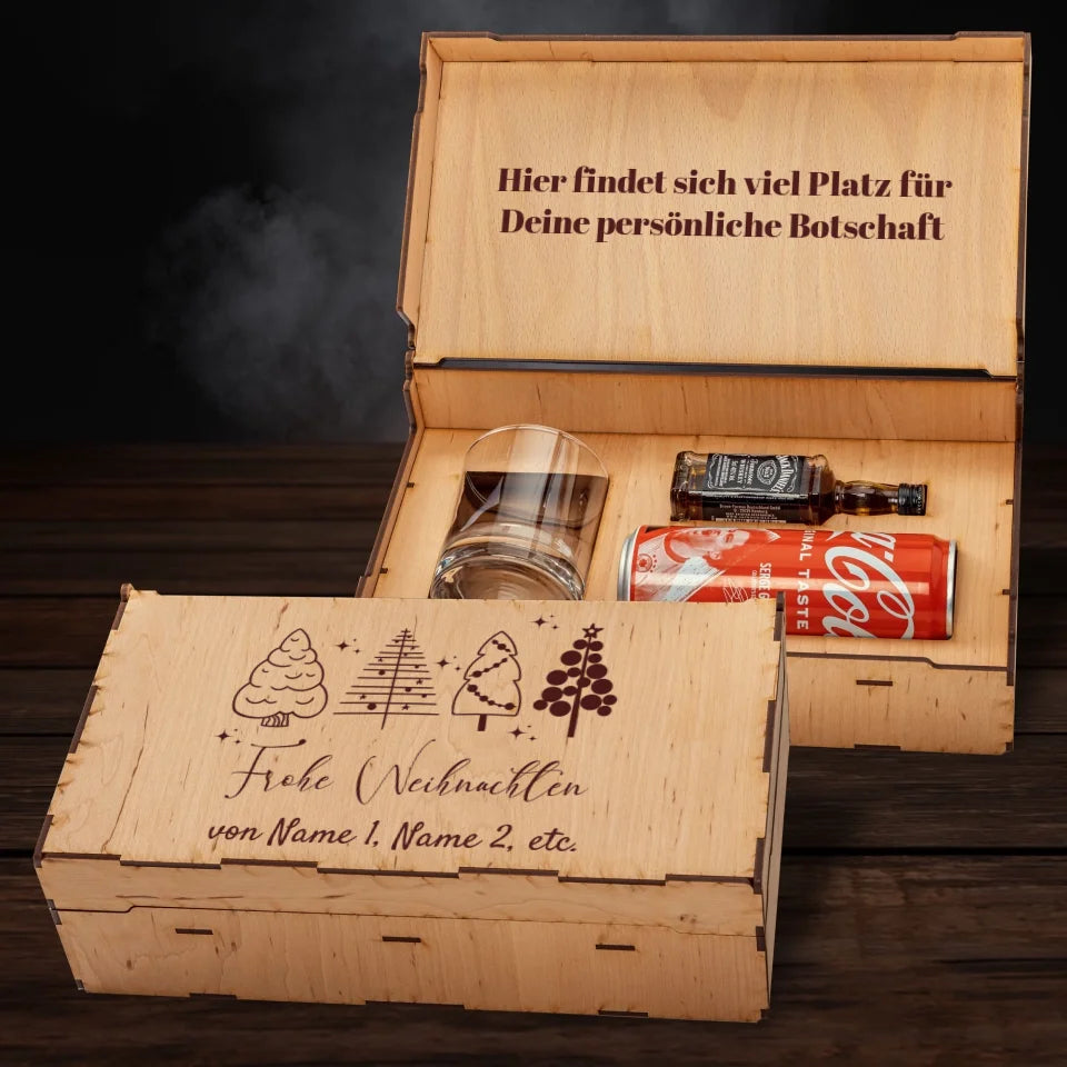 Jack Daniel´s Geschenkbox - Frohe Weihnachten - Tannenbäume