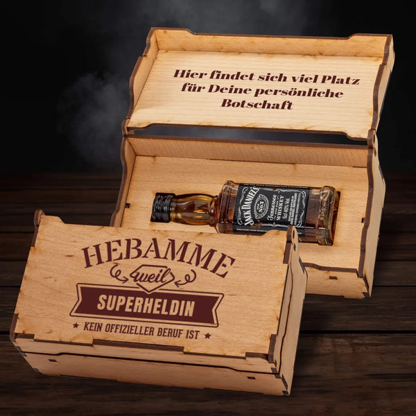 Jack Daniel's Geschenkbox - individueller Beruf, weil Superheld/in kein offizieller Beruf ist - personalisierbar