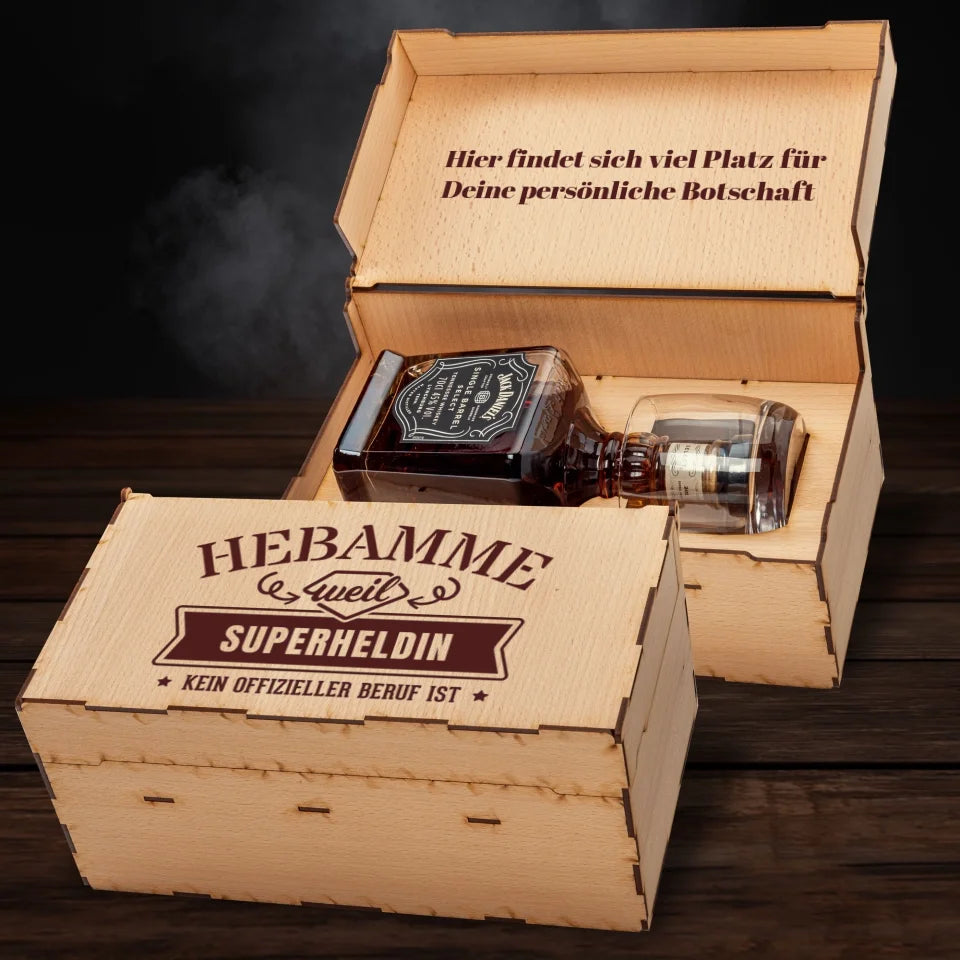 Jack Daniel's Geschenkbox - individueller Beruf, weil Superheld/in kein offizieller Beruf ist - personalisierbar