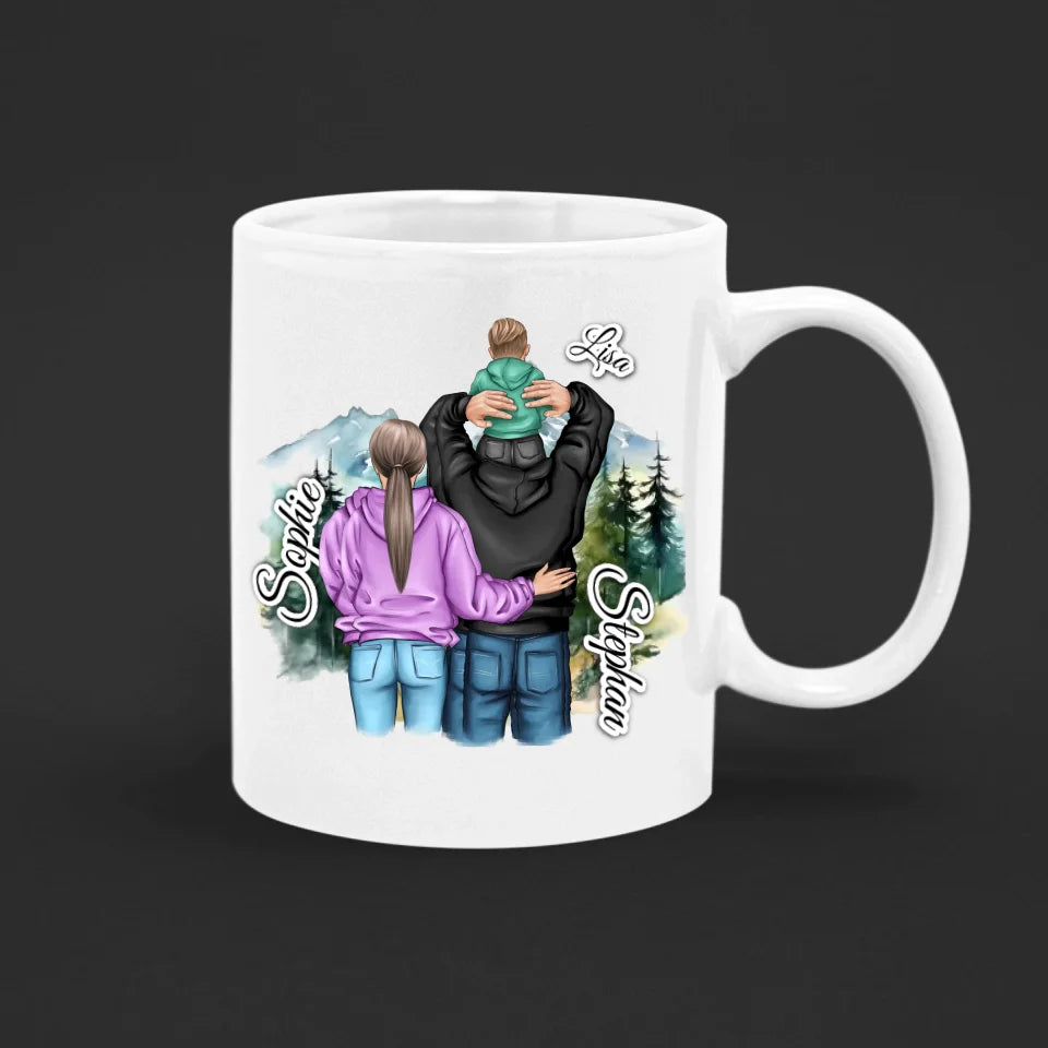 Tasse 11oz - Vatertag - Muttertag - Familie mit Kind - Doppelseitig bedruckt