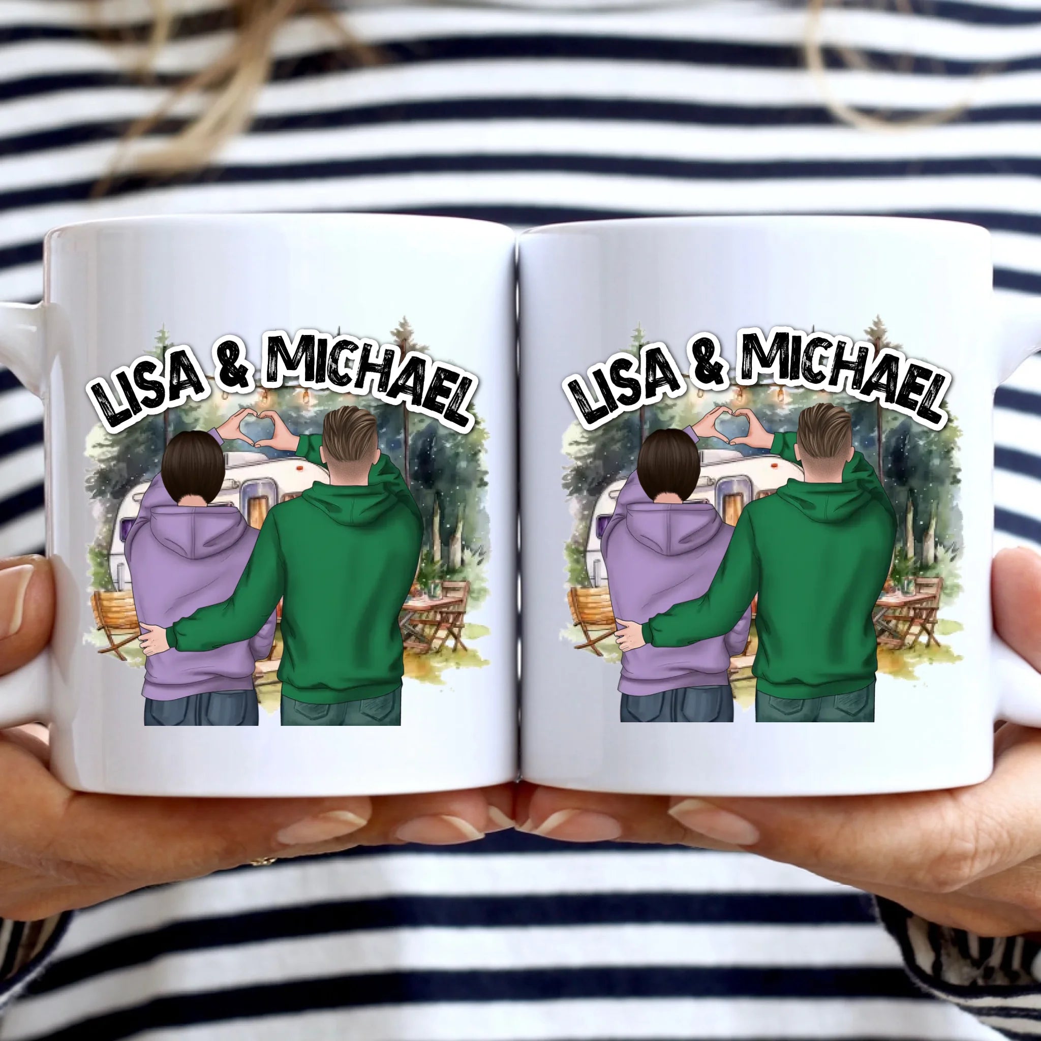 Tasse 11oz - Pärchen Herzhände - beidseitig bedruckt