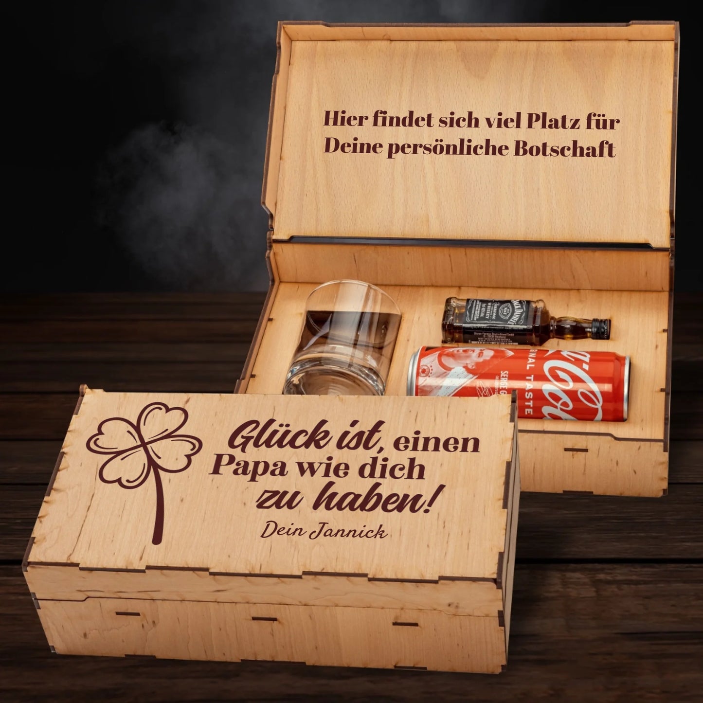 Jack Daniel´s Geschenkbox - Glück ist einen Papa wie dich zu haben.