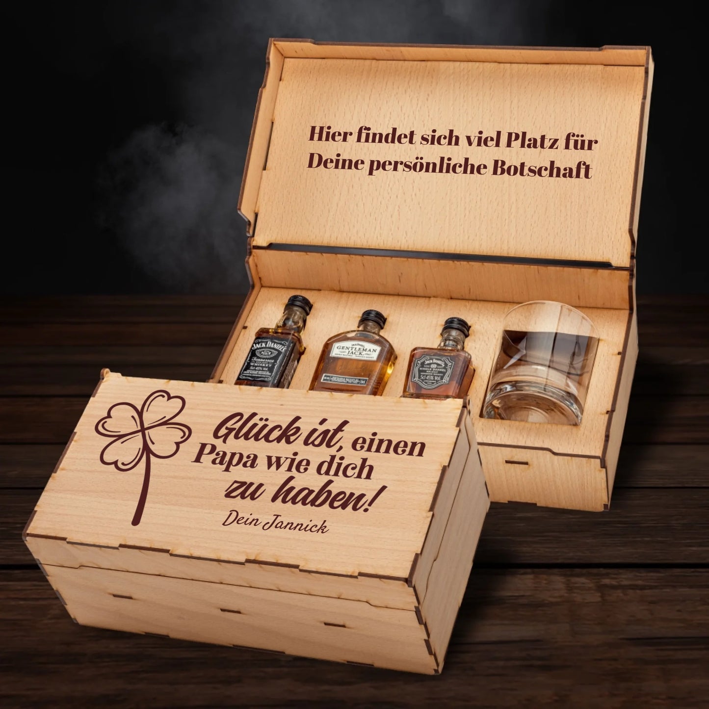 Jack Daniel´s Geschenkbox - Glück ist einen Papa wie dich zu haben.