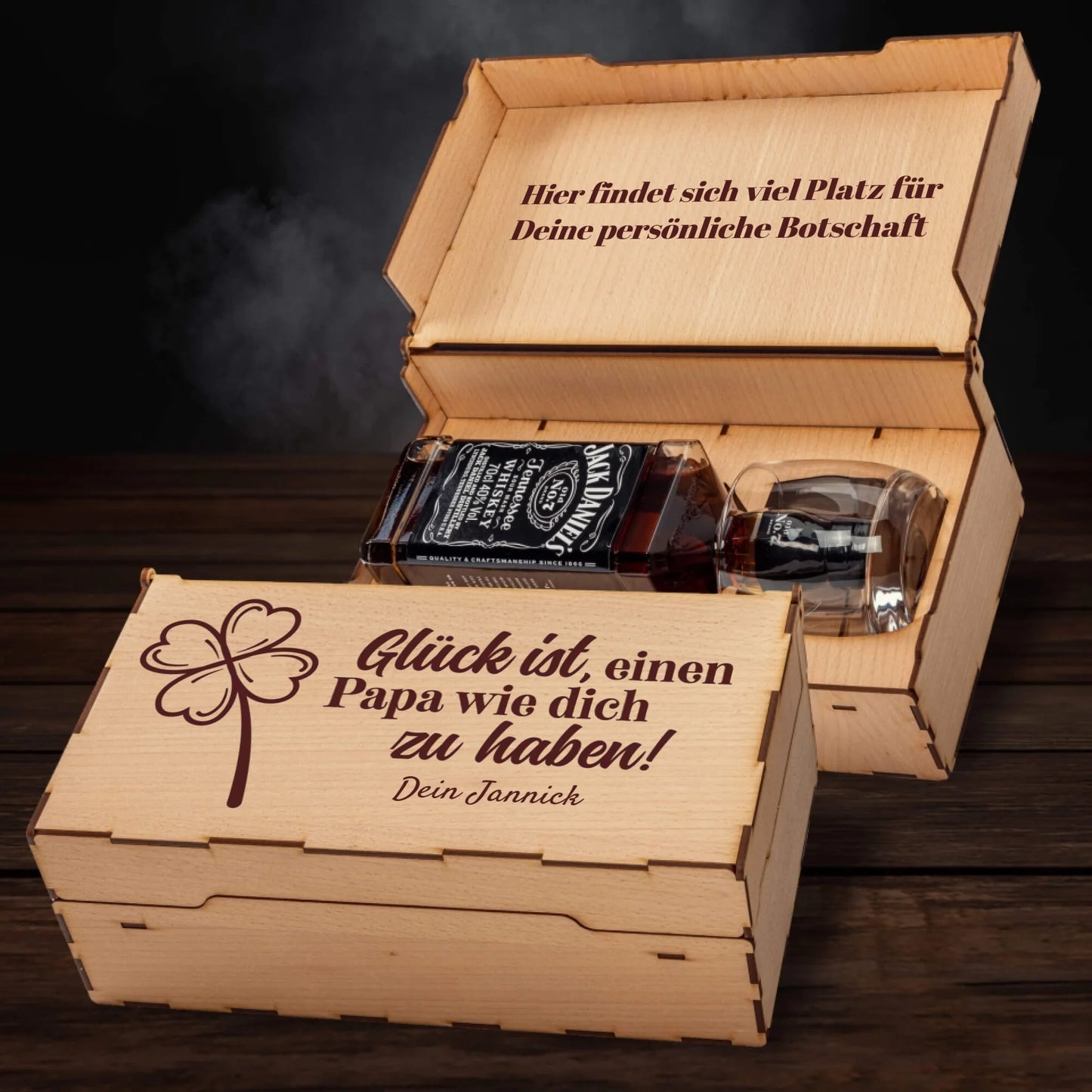 Jack Daniel´s Geschenkbox - Glück ist einen Papa wie dich zu haben.