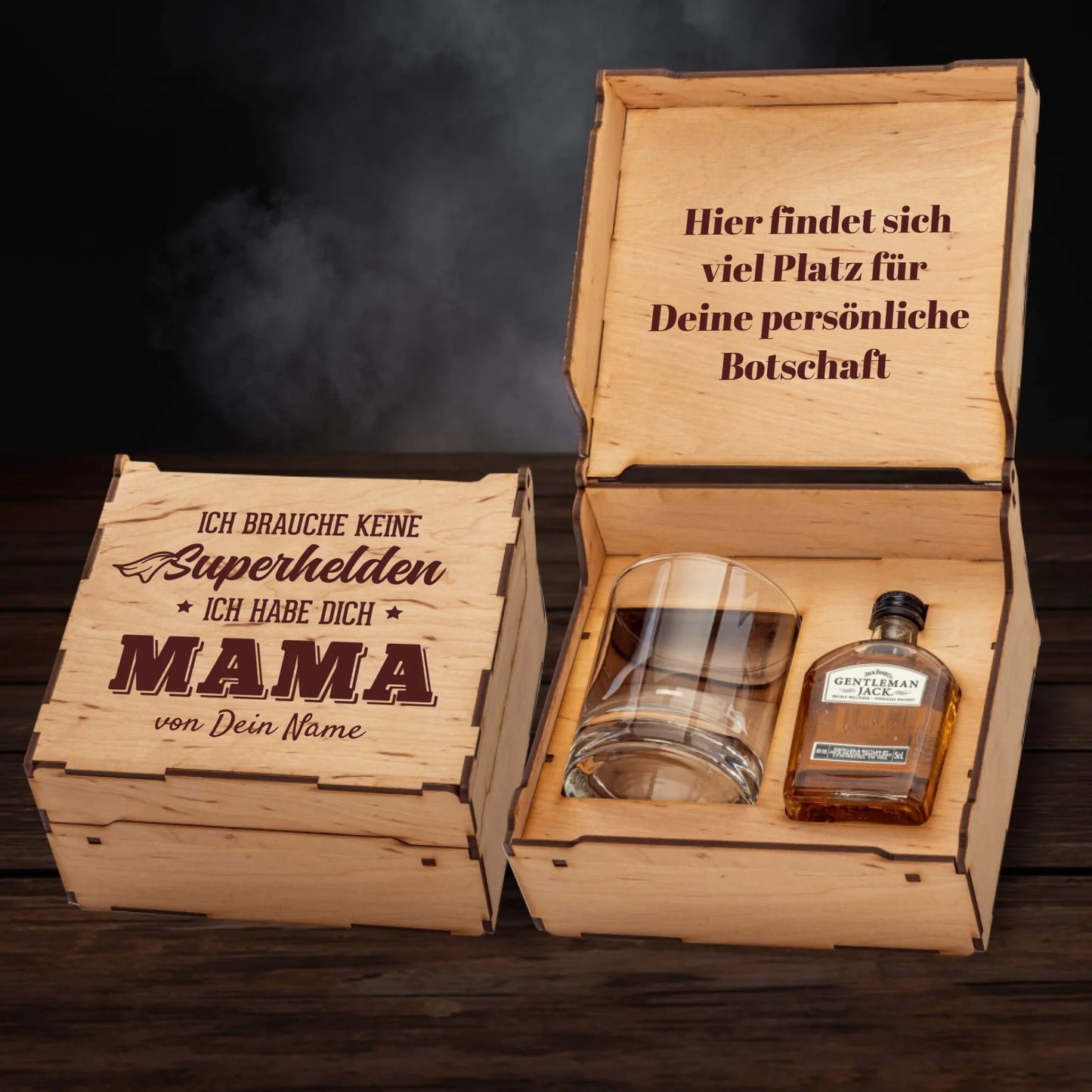 Jack Daniel´s Geschenkbox - Ich brauch keine Superhelden, ich habe dich Mama