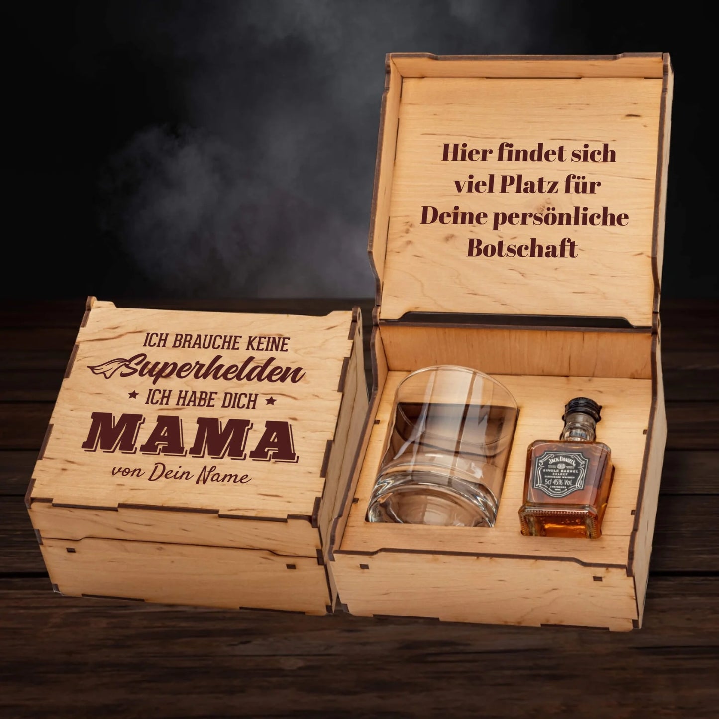 Jack Daniel´s Geschenkbox - Ich brauch keine Superhelden, ich habe dich Mama