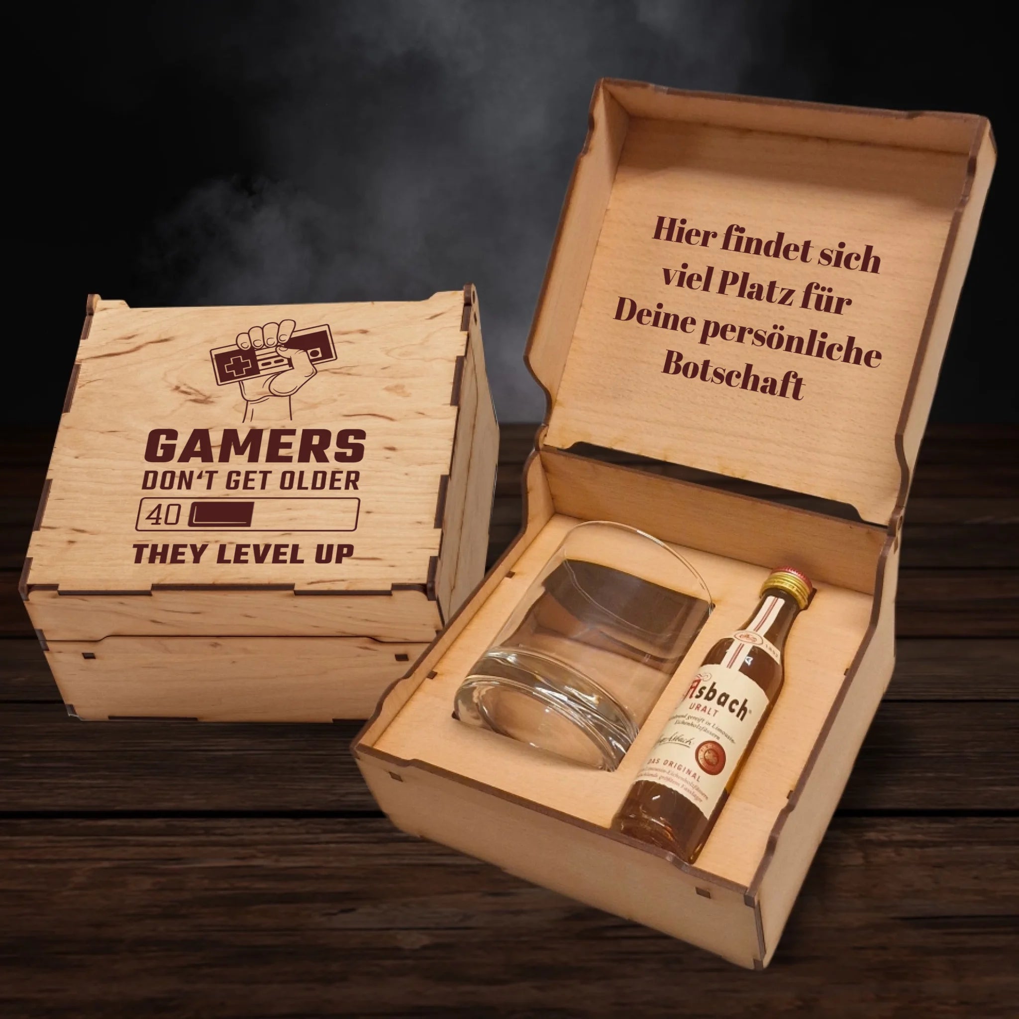 Asbach Geschenkbox - Geburtstag - Gamer don´t get older