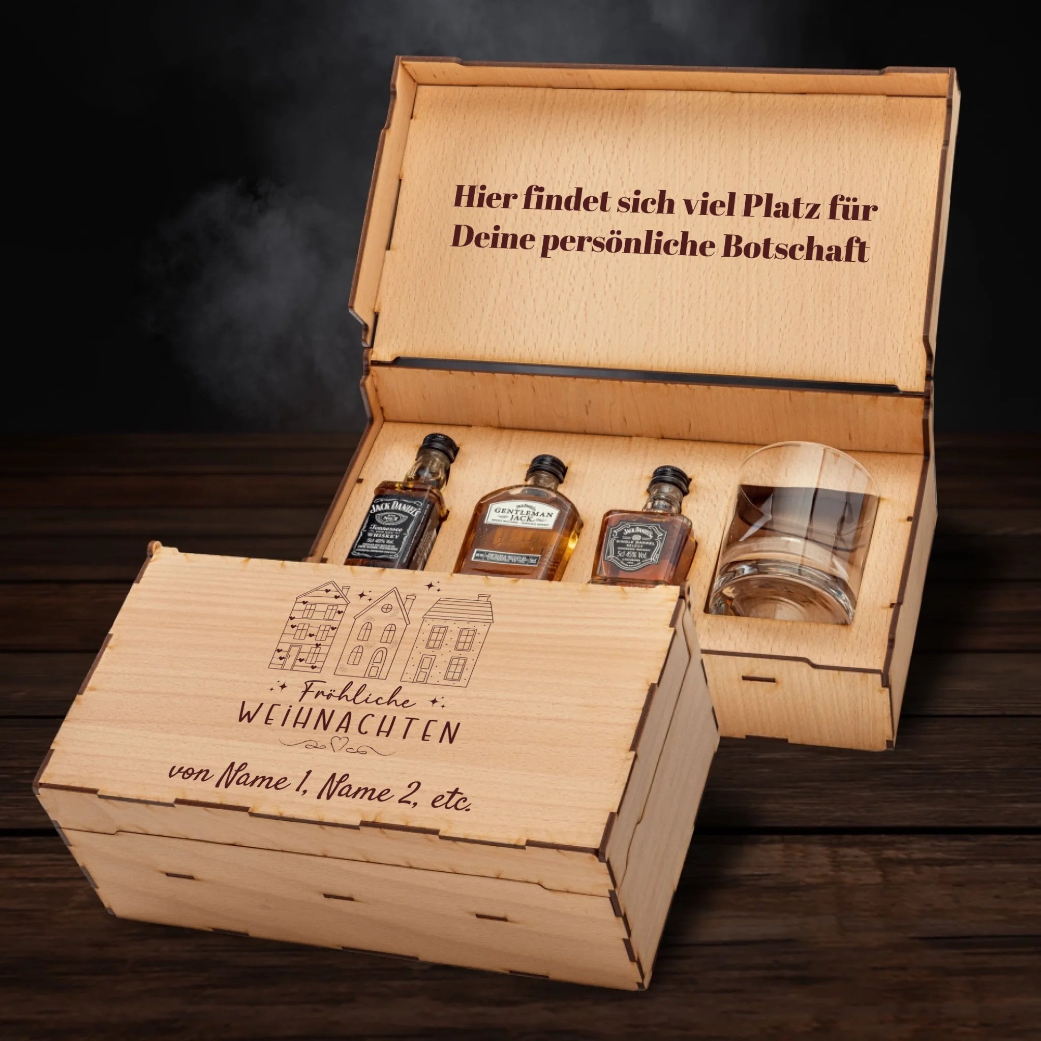Jack Daniel´s Geschenkbox - Fröhliche Weihnachten - Häuser