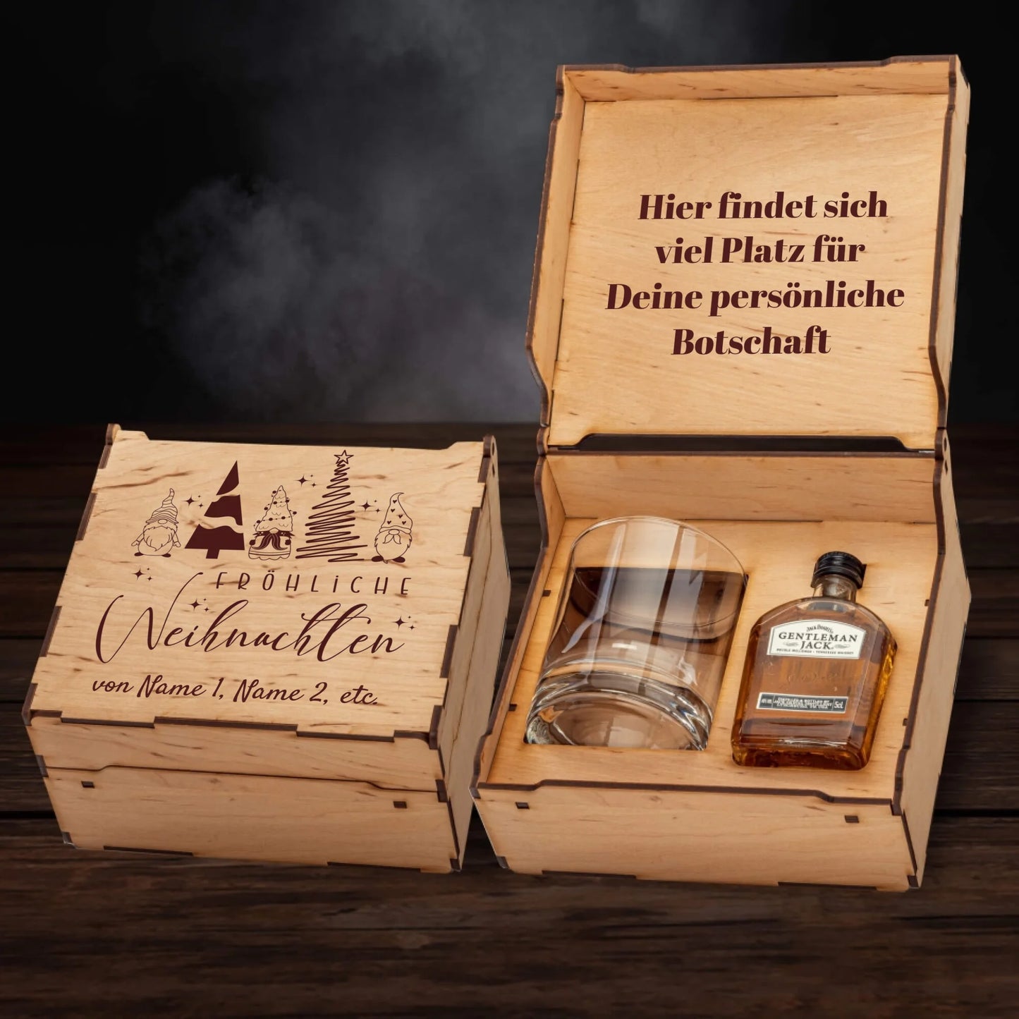 Jack Daniel´s Geschenkbox - Fröhliche Weihnachten - Häuser & Wichtel