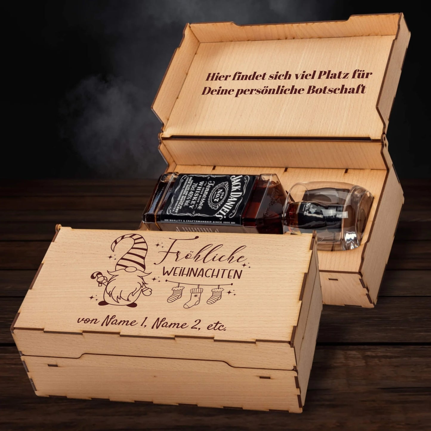 Jack Daniel´s Geschenkbox - Fröhliche Weihnachten - Wichtel & Socken
