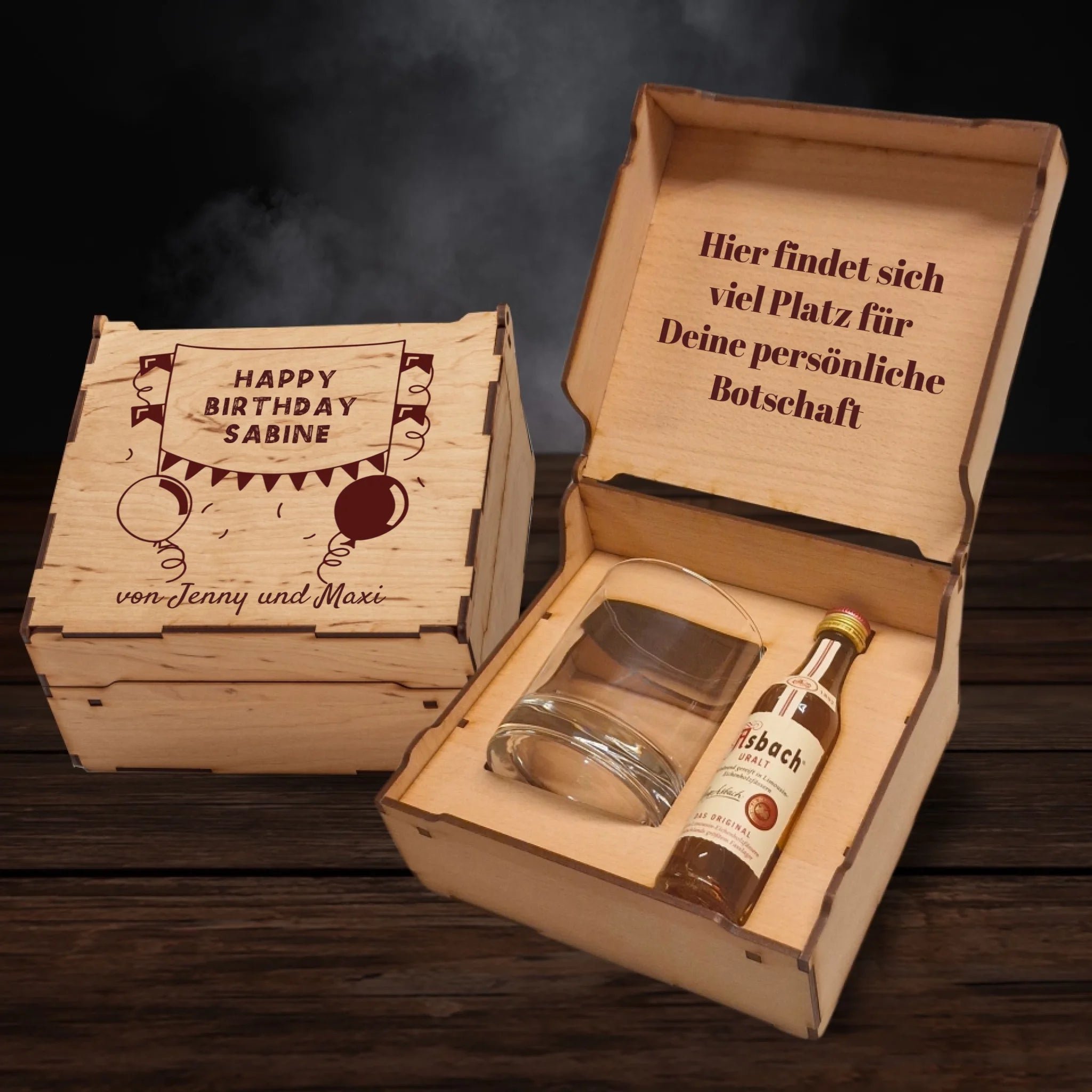 Asbach Geschenkbox - Happy Birthday Banner