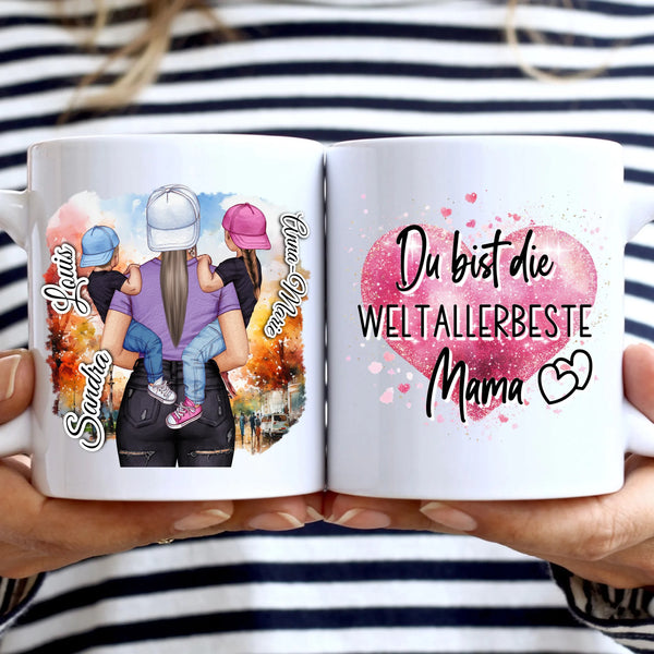 Tasse 11oz - Muttertag - Super Mum mit Zitat - Doppelseitig bedruckt