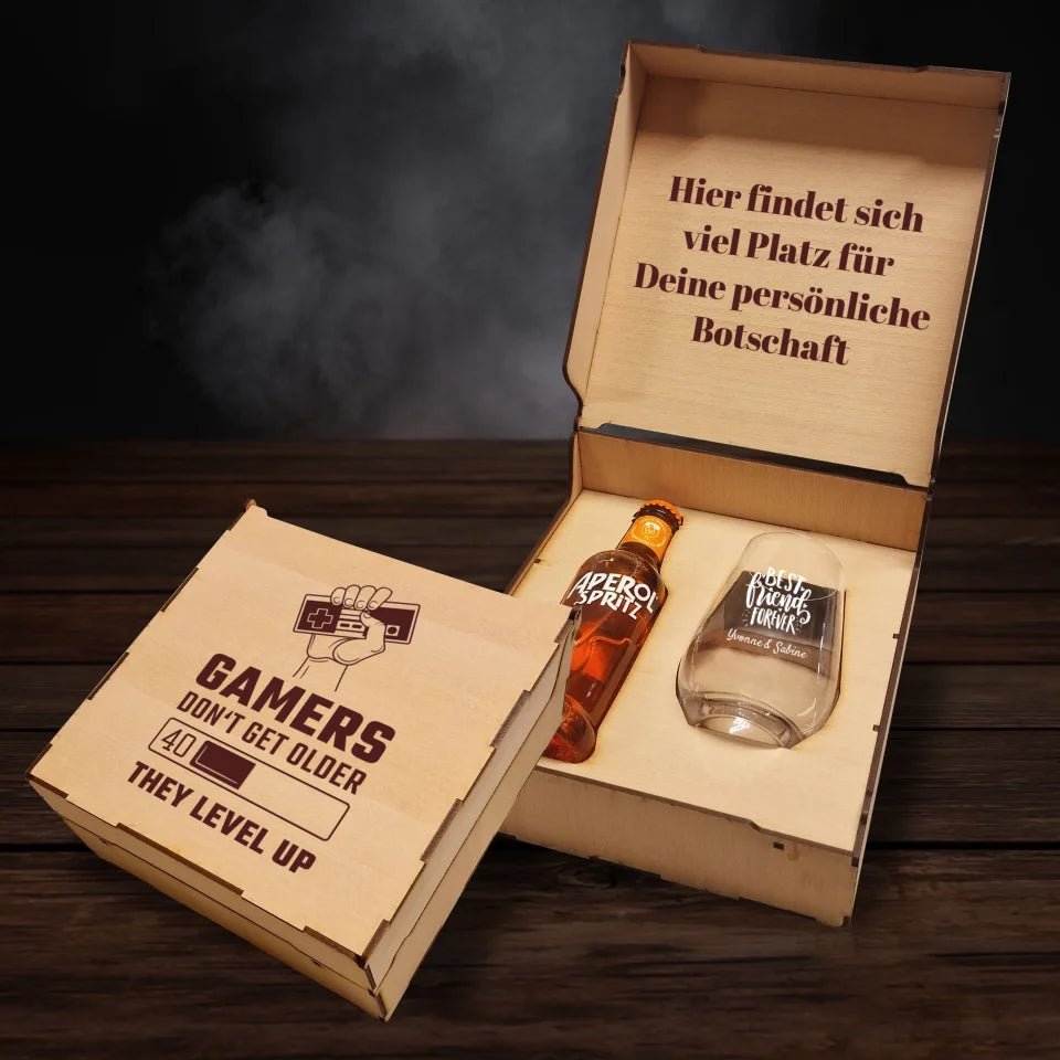 Aperol Spritz Geschenkbox - Geburtstag - Gamers don´t get older - Drink4friends - drink4friends