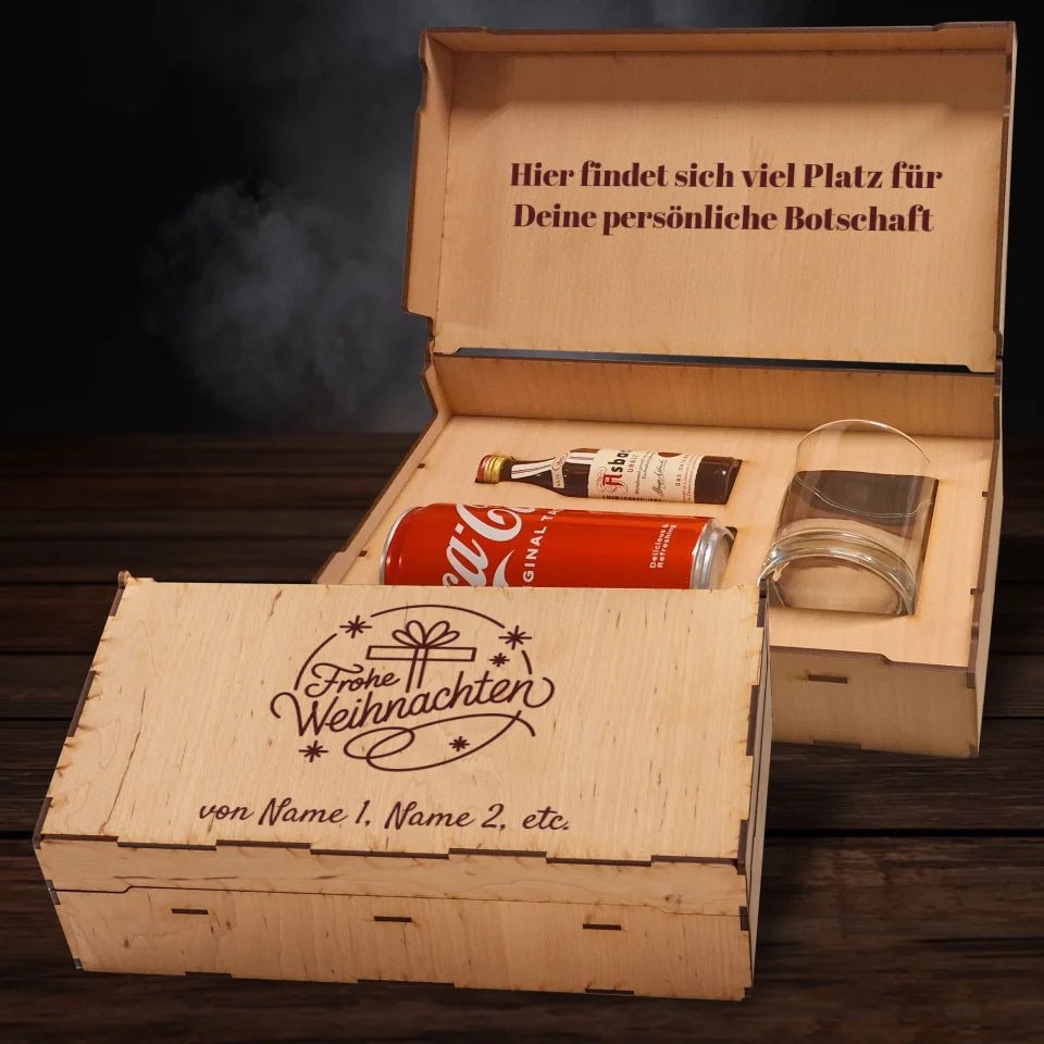 Asbach Geschenkbox - Frohe Weihnachten - Schriftzug & Geschenk - Customizer - drink4friends