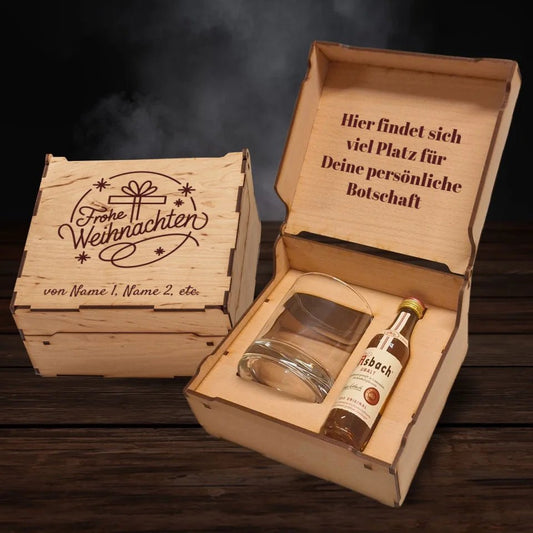 Asbach Geschenkbox - Frohe Weihnachten - Schriftzug & Geschenk - Customizer - drink4friends