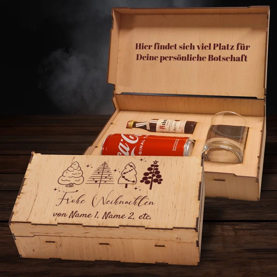 Asbach Geschenkbox - Frohe Weihnachten - Tannenbäume - Customizer - drink4friends