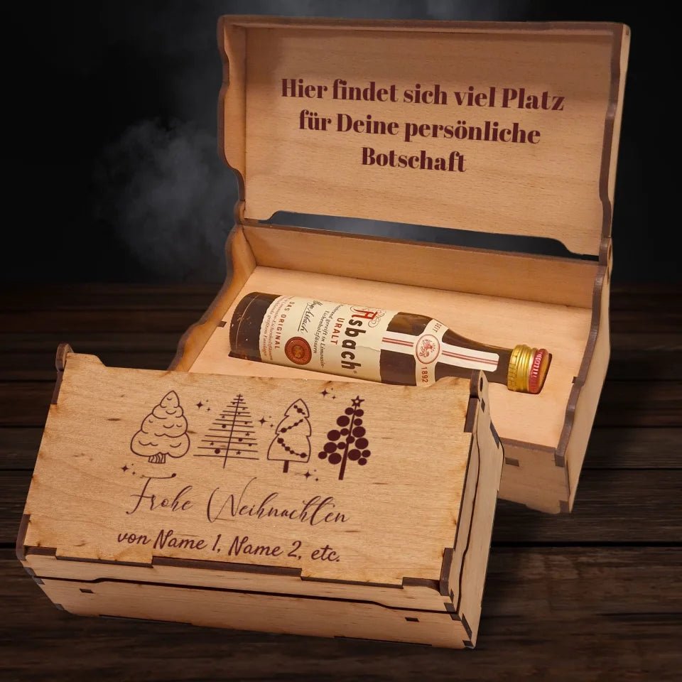 Asbach Geschenkbox - Frohe Weihnachten - Tannenbäume - Customizer - drink4friends