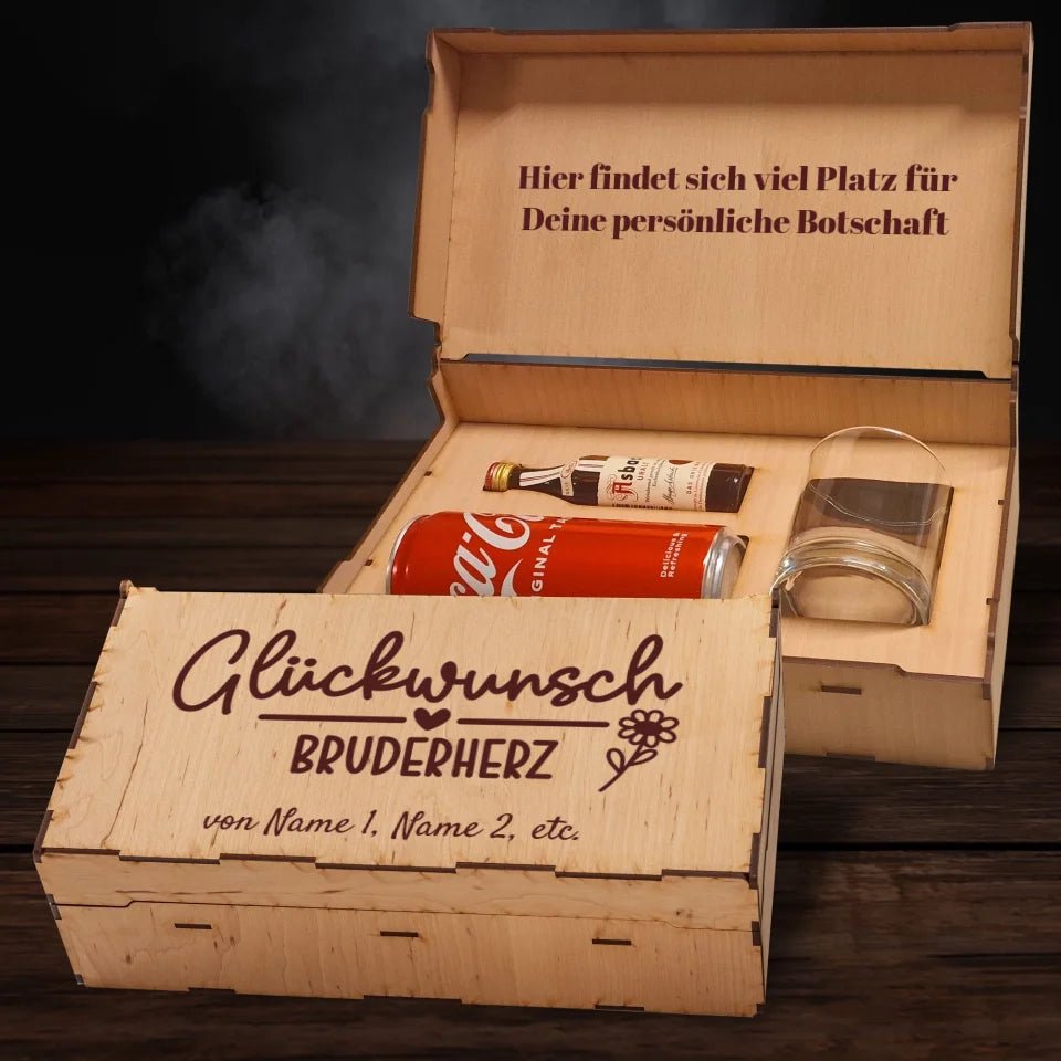 Asbach Geschenkbox - Glückwunsch Bruderherz - Customizer - drink4friends