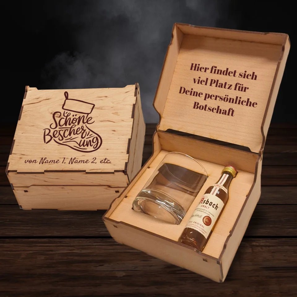 Asbach Geschenkbox - Weihnachtssocken Schöne Bescherung - Customizer - drink4friends