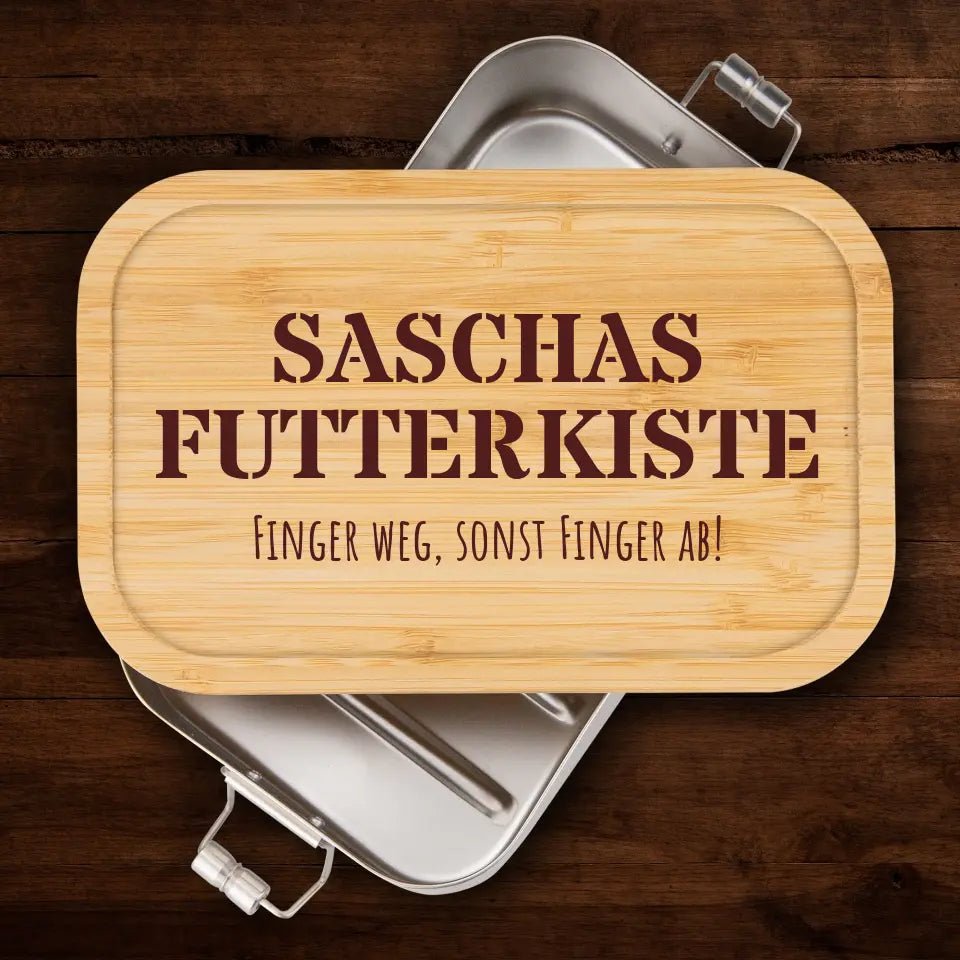 Brotzeitdose - Futterkiste - Finger weg, sonst Finger ab! - mit Name personalisierbar - Customizer - drink4friends