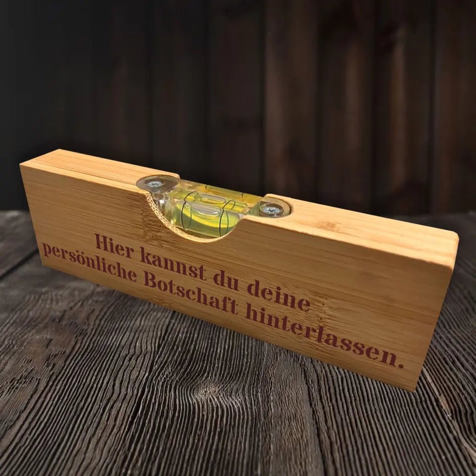 Flaschenöffner Wasserwaage - Persönliche Botschaft - Wasserwaage Flaschenöffner - drink4friends