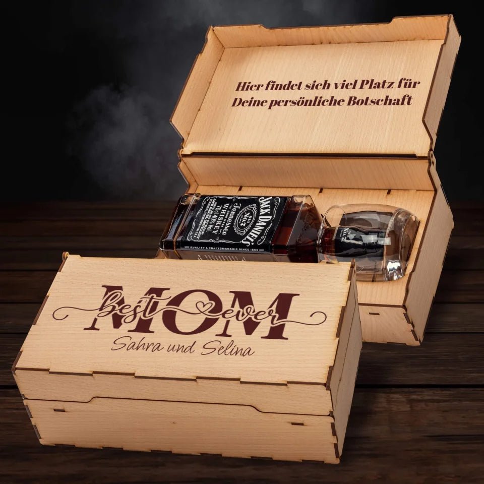 Jack Daniels Geschenkbox - Best Mom - Personalisierbar - Customizer - drink4friends