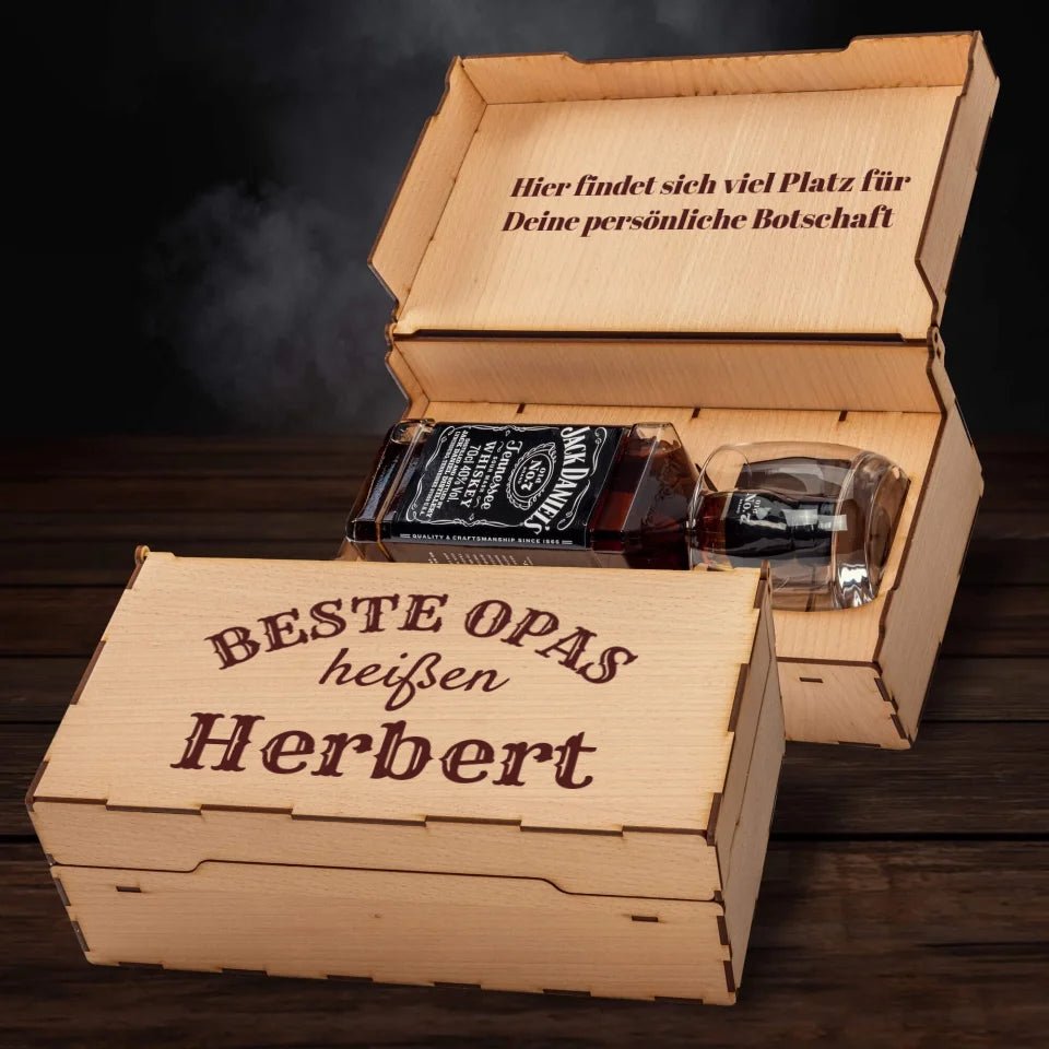 Jack Daniel´s Geschenkbox - Beste Opas heißen... - personalisierbar - Customizer - drink4friends