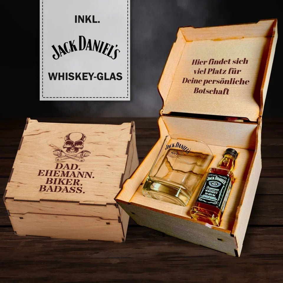 Jack Daniel´s Geschenkbox - Biker Dad. - personalisierbar - Customizer - drink4friends