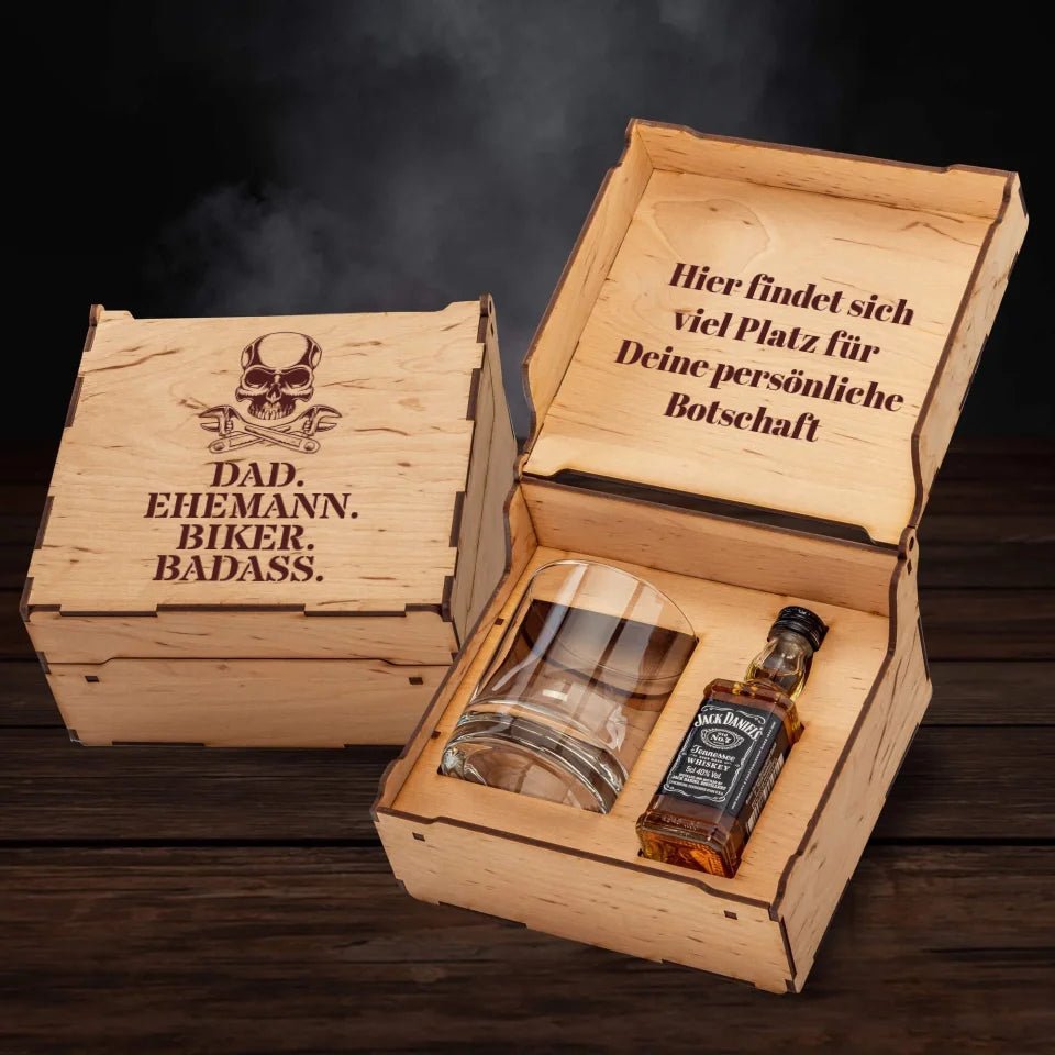 Jack Daniel´s Geschenkbox - Biker Dad. - personalisierbar - Customizer - drink4friends