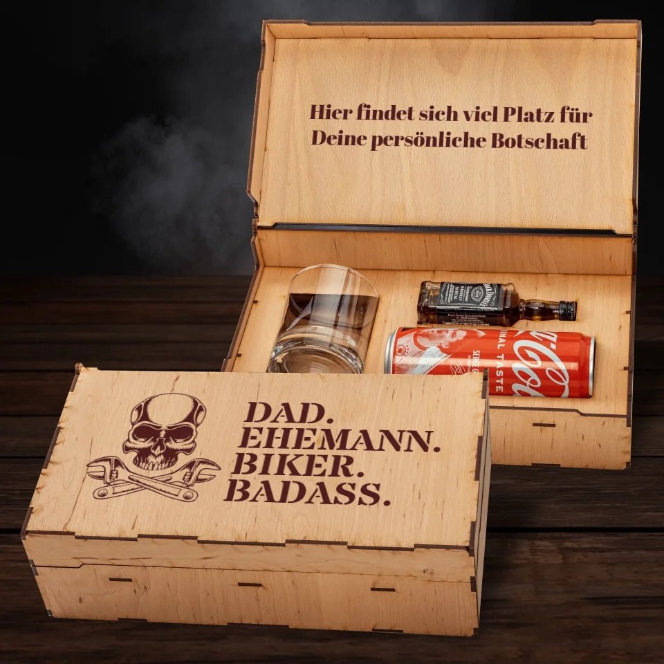 Jack Daniel´s Geschenkbox - Biker Dad. - personalisierbar - Customizer - drink4friends