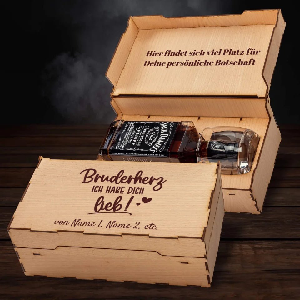 Jack Daniel´s Geschenkbox - Bruderherz ich habe dich lieb - Customizer - drink4friends