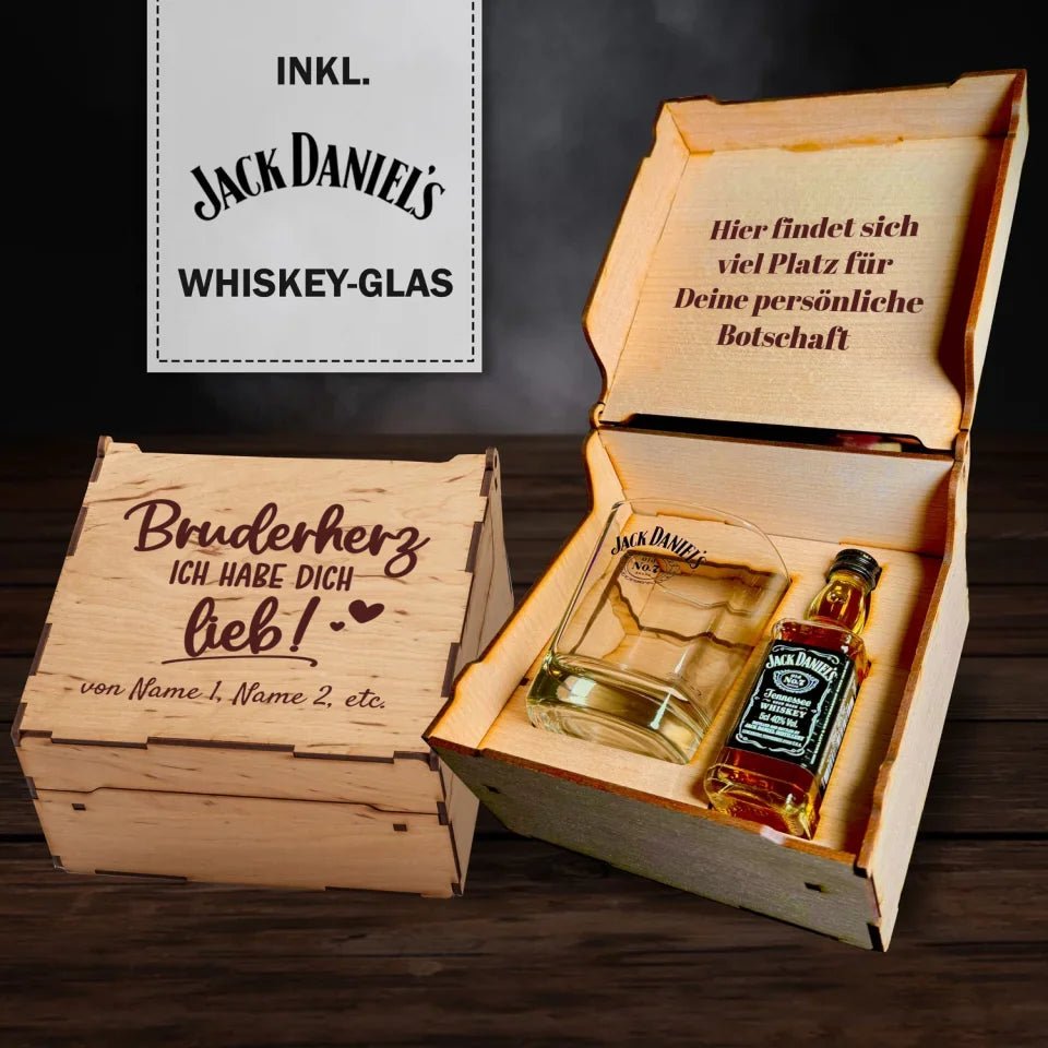 Jack Daniel´s Geschenkbox - Bruderherz ich habe dich lieb - Customizer - drink4friends